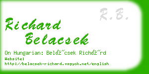 richard belacsek business card